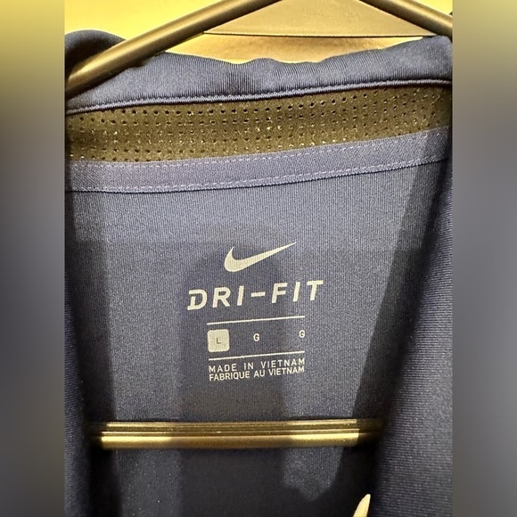 Nike Dri Fit Size Large Blue/White Mens Polo - Picture 4 of 7